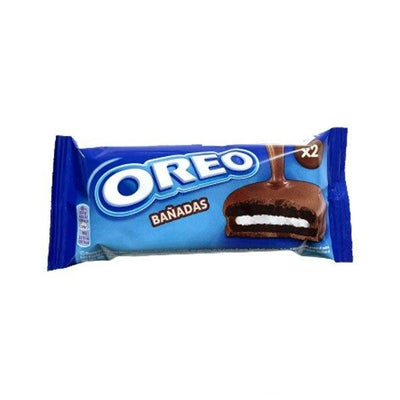 OREO BANADAS CHOCO - Biscotti al cioccolato ripieni di vaniglia ricoperti di ciccolato al latte 41 gr - Snackation