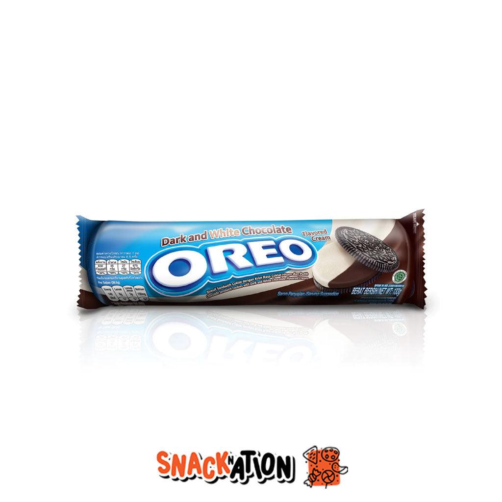 OREO Dark and White Chocolate - Biscotti al cioccolato con crema bigusto Cioccolato Fondente e Bianco 119.6 gr - Snackation