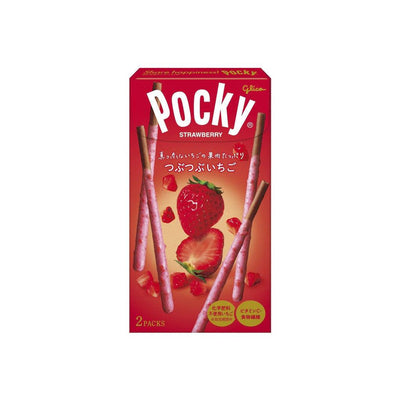 POCKY Tubutubu Strawberry - Stick integrale ricoperto di cioccolato e pezzetti di fragola 55 gr - Snackation