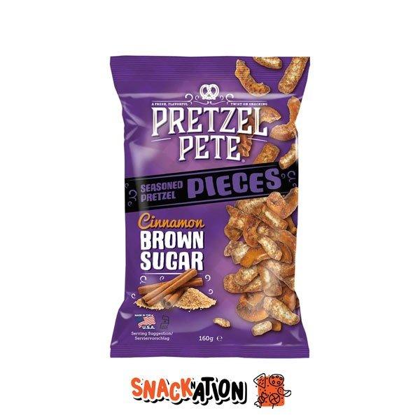 PRETZEL PETE Cinammon Brown Sugar - Pretzel al gusto di zucchero di canna e cannella 160 gr - Snackation