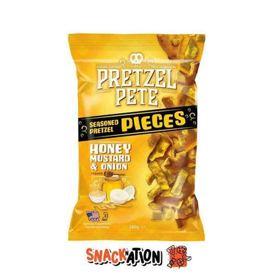 PRETZEL PETE Honey Mustard & Onion - Pretzel al gusto di cipolla e mostarda al miele 160 gr - Snackation