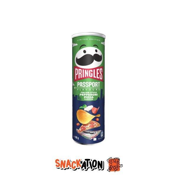 PRINGLES Passport Italian Style Pepperoni Pizza - Patatine gusto pizza al salame 185 gr - Snackation