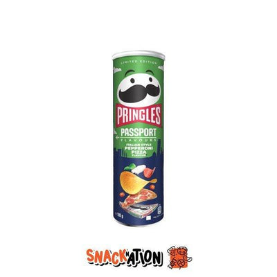 PRINGLES Passport Italian Style Pepperoni Pizza - Patatine gusto pizza al salame 185 gr - Snackation