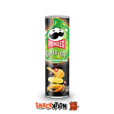 PRINGLES Super Hot Chili Lemon Crab – Patatine piccanti al sapore di granchio 110 g - Snackation