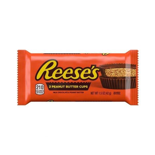 REESE'S 2 Peanut Butter Cups - Coppette di cioccolato al latte ripiene di burro d'arachidi 42 gr - Snackation