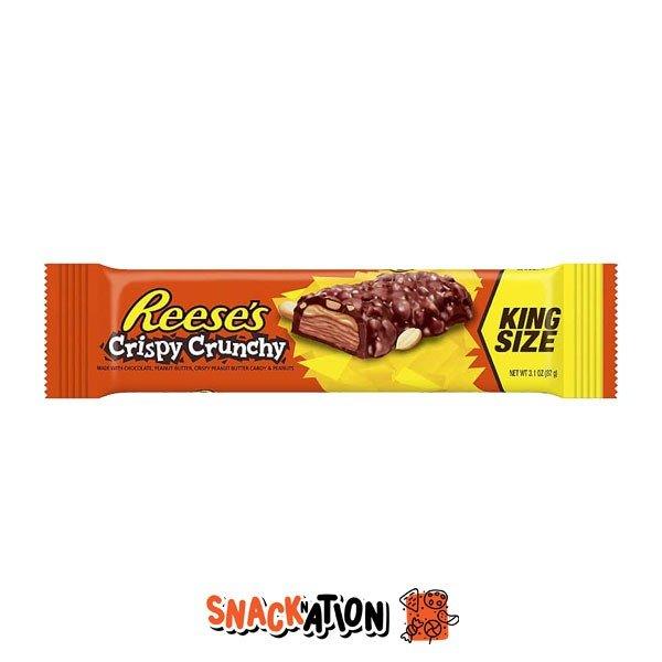 REESE'S Peanut Butter Crispy Crunchy King Size - Barretta di cioccolato al latte , burro di arachidi e arachidi tostati 87 gr - Snackation