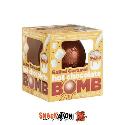 SALTED CARAMEL HOT CHOCOLATE BOMB - Palla di cioccolato, caramello salato e marshmallow 45 gr - Snackation