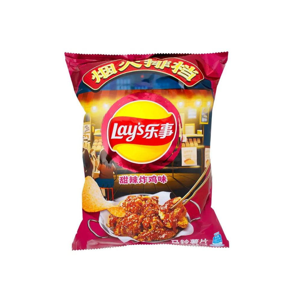 LAY'S Sweet Spicy Fried Chicken - Patatine al gusto di Pollo fritto dolce e piccante 70 g