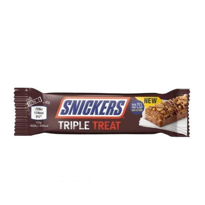 SNICKERS Triple Treat - barretta di coccolato , frutta e arachidi 40 gr - Snackation
