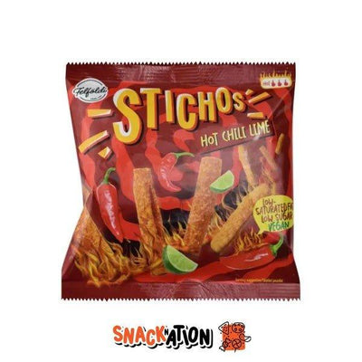 STICHOS Hot Chilli Lime - Tortillas gusto peperoncino e lime 50 gr - Snackation