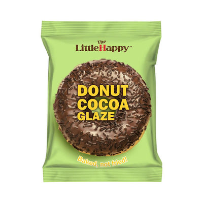 THE LITTLE HAPPY Donut Cocoa Glaze - Donut glassato al cioccolato cotto al forno 50 gr - Snackation