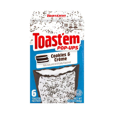 Toast'em Pop-up Cookie & Creme - Biscotti al cioccolato Glassati e farciti con biscotti e crema 288 gr - Snackation