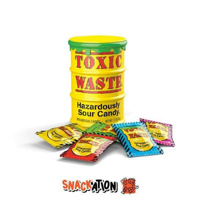 TOXIC WASTE Yellow Drum - Caramelle aspre gusti frutta mista 42 g - Snackation