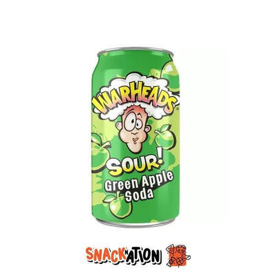 WARHEADS Green Apple Soda - Bevanda gassata alla mela verde 355 ml - Snackation