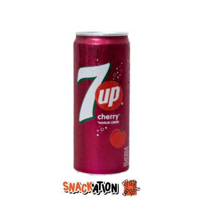 7UP Cherry - Bevanda gassata al gusto 7up e ciliegia 330 ml - Snackation