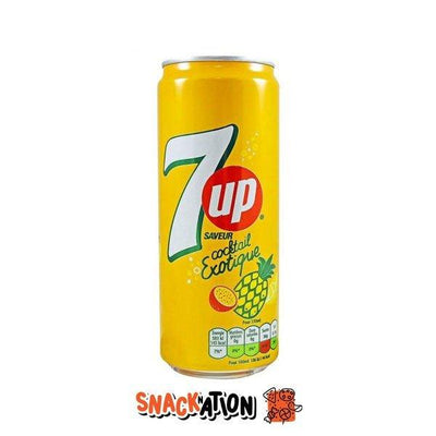 7UP Cocktail Exotique - Bevanda gassata al gusto 7up e frutti esotici 330 ml - Snackation