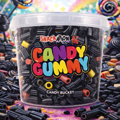 BLACK CANDY BUCKET - Secchiello di Caramelle Gommose alla Liquirizia