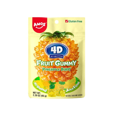 AMOS 4D Fruit gummy Ananas Burst-gommosa è infusa con il gusto dolce e ricco della Ananas 65g