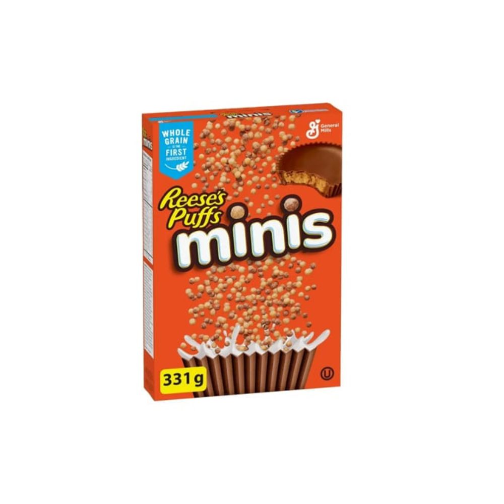 REESE'S Puffs Cereal  minis- Cereali al gusto di burro d'arachidi e cioccolata 331g