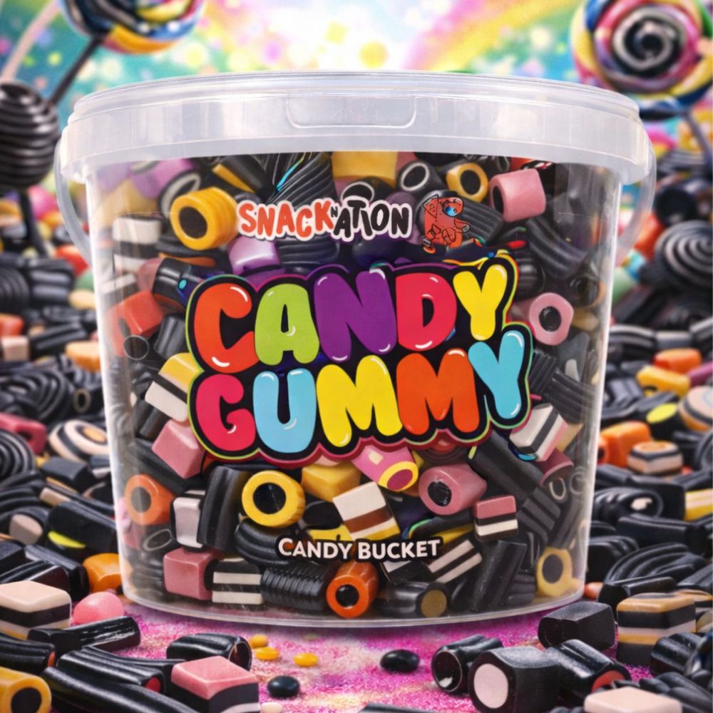 BLACK CANDY BUCKET - Secchiello di Caramelle Gommose alla Liquirizia