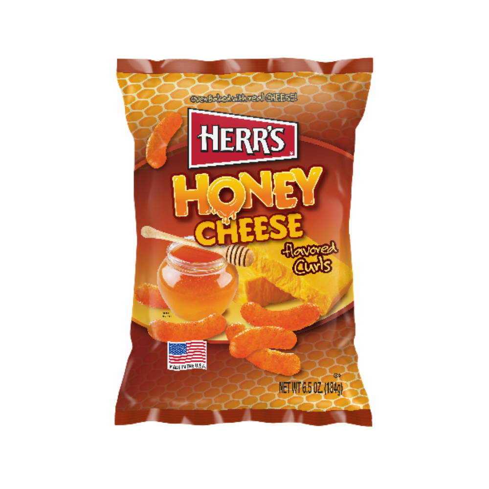 Herr’s Honey Cheese Flavoured Curls – 113 g