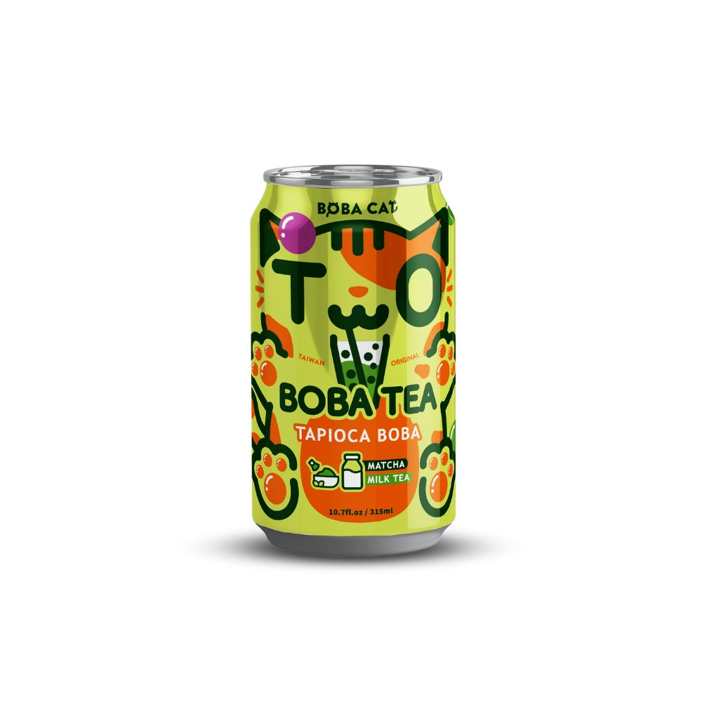 BOBA CAT BOBA TEA  tapioca boba matcha e latte  315ml