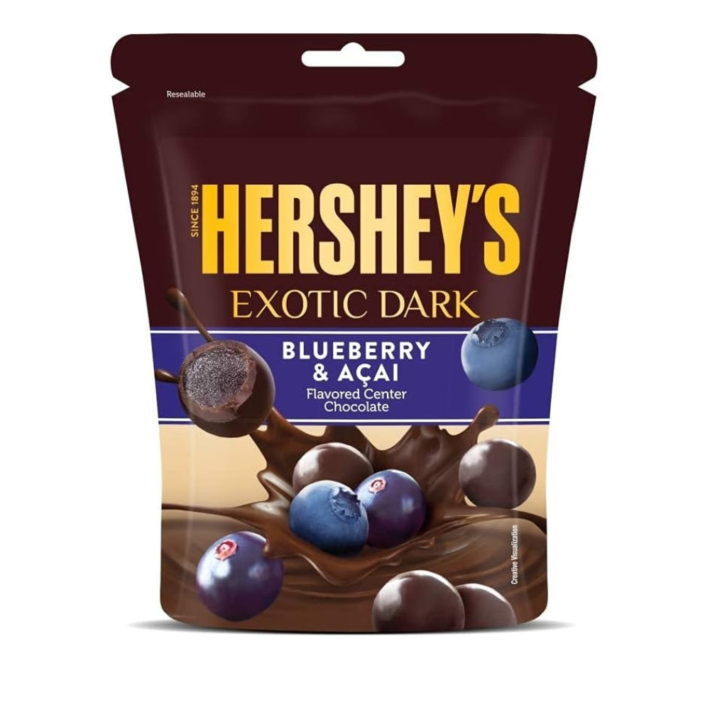 HERSHEY'S Exotic Dark Chocolate Blueberry & Acai -cioccolato fondente con i superfrutti di mirtillo e acai 100g