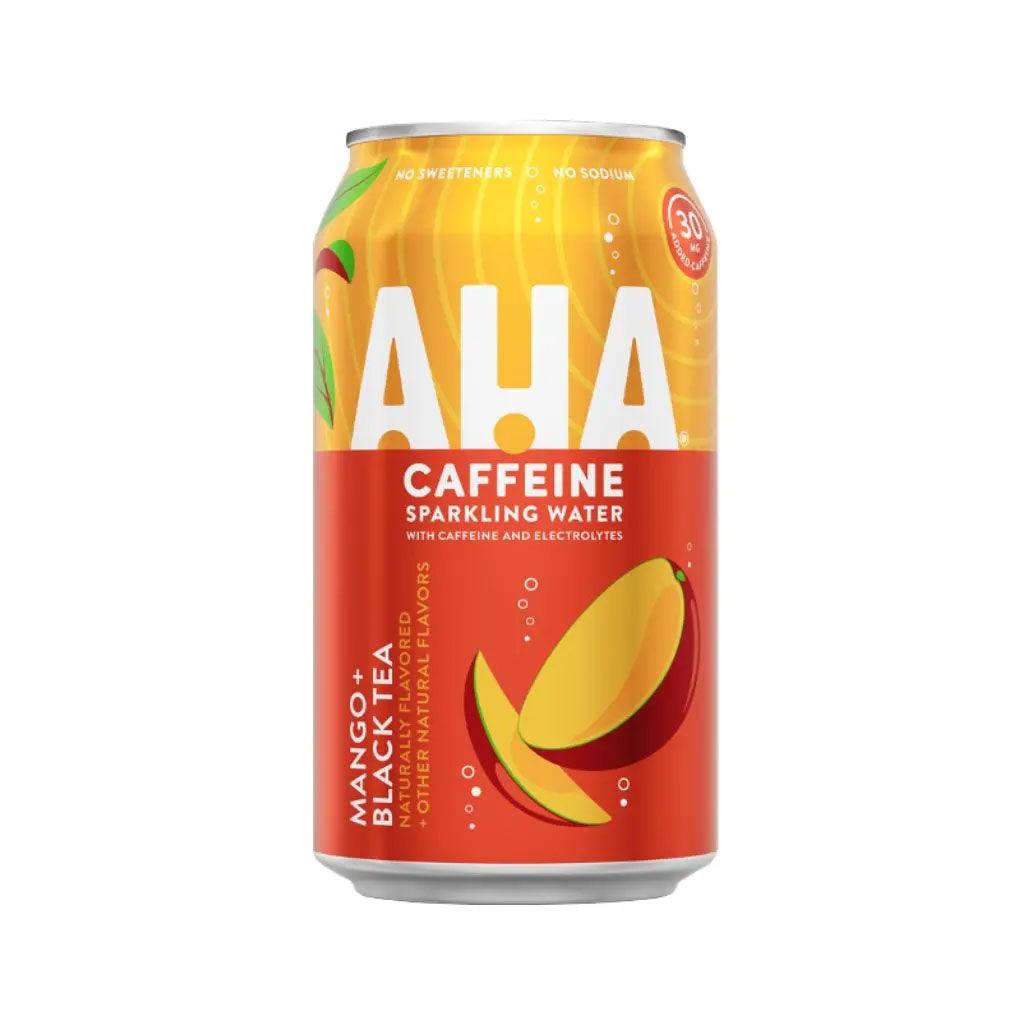 AHA Sparkling Water Mango Black Tea - Bevanda gassata al gusto mango e tè nero 355 ml - Snackation