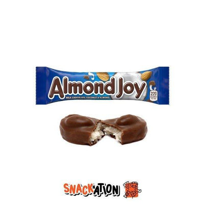 ALMOND JOY - Barretta di cioccolato con mandorle e cocco 45 gr - Snackation