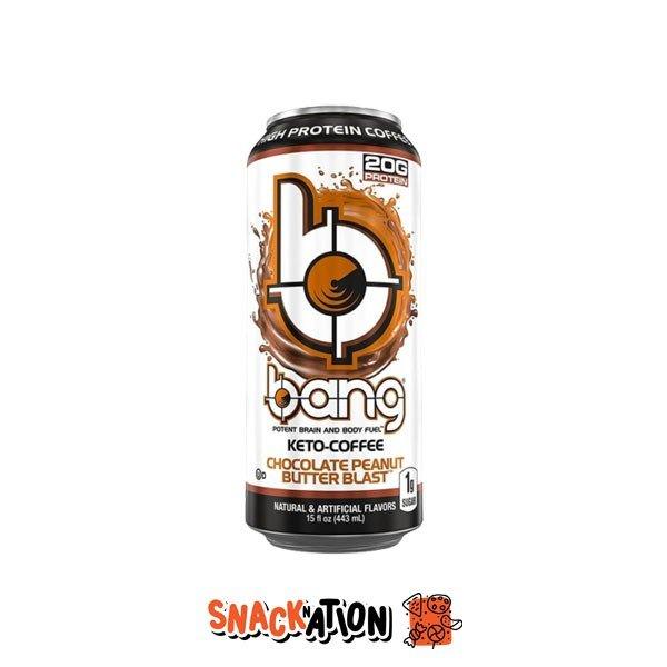 BANG Keto-Coffee Chocolate Peanut Butter Blast - Bevanda Energetica al gusto di cioccolato e burro d'arachidi 473 ml - Snackation