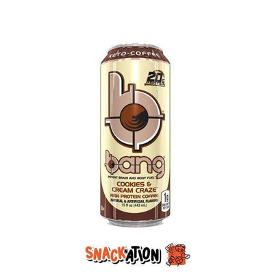 BANG Keto-Coffee Cookies & Cream Craze - Bevanda Energetica al gusto di latte e biscotti 473 ml - Snackation