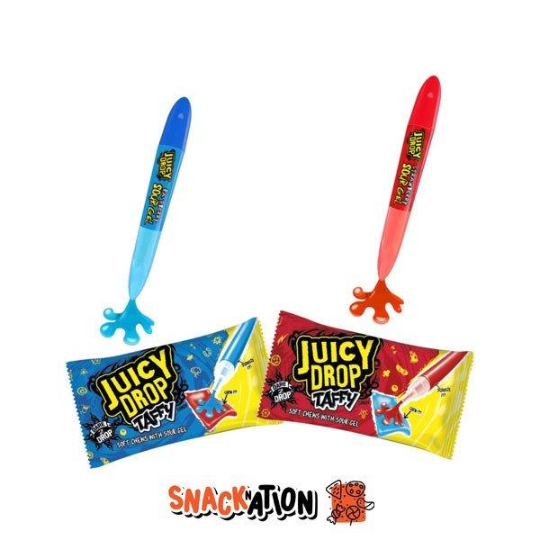 BAZOOKA Juicy Drop chews- Gomma taffy vari gusti con penna gel acida 67 gr - Snackation