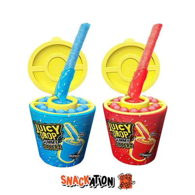 BAZOOKA Juicy Drop Gummy Dipperz - Bastoncini di caramella e gel aspro 96 gr - Snackation