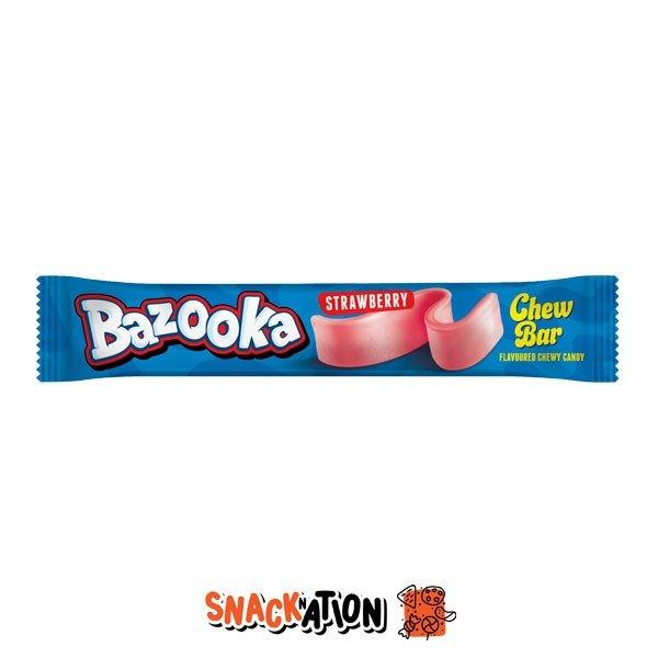 BAZOOKA Strawberry Chew Bar - Caramella al gusto di Fragola 14 gr - Snackation