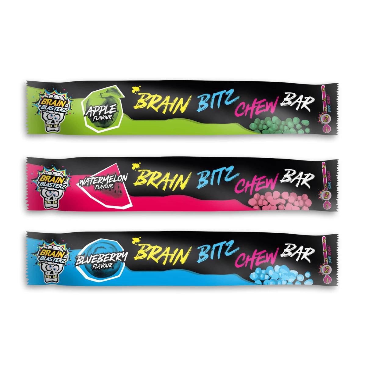 BRAIN BLASTERZ Brain Bitz Chew Bar - Caramelle aspre alla frutta 20 g - Snackation