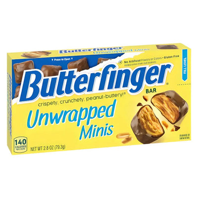 BUTTERFINGER Unwrapped Minis Theatre Box - Mini Barrette di cioccolato , caramello e burro d'arachidi 79 gr - Snackation