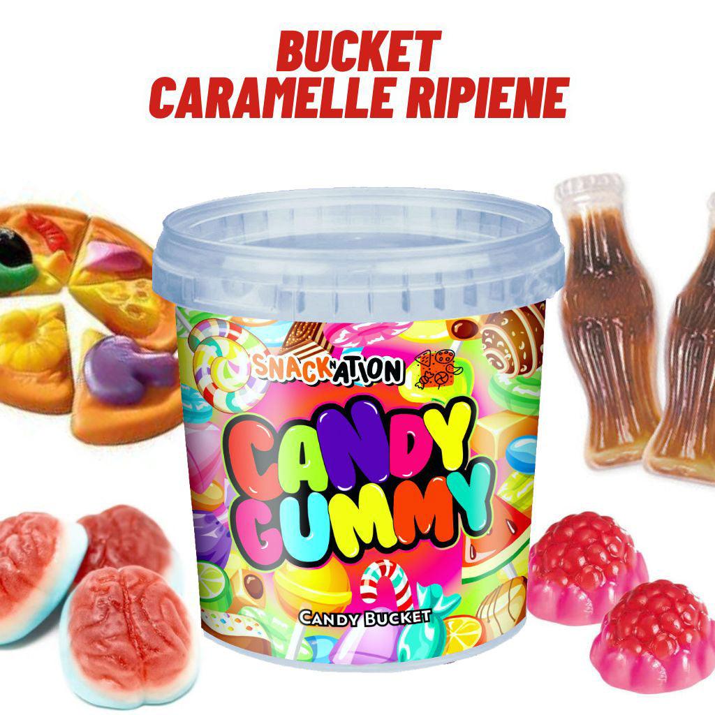 CANDY BUCKET RIPIENE - Secchiello di Caramelle Gommose Ripiene da comporre con i gusti che preferisci - Snackation