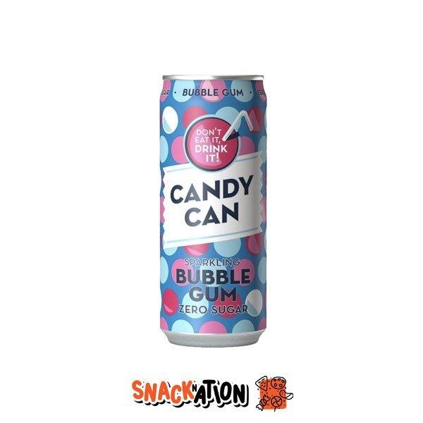 CANDY CAN Bubble Gum Zero Sugar - Bevanda frizzante al gusto di bubble gum 330 ml - Snackation