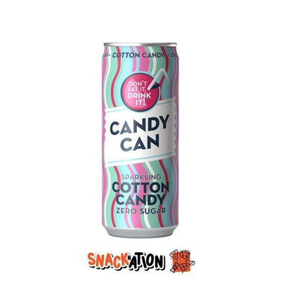 CANDY CAN Cotton Candy Zero Sugar - Bevanda frizzante al gusto di zucchero filato 330 ml - Snackation