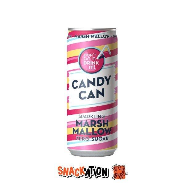 CANDY CAN Marshmallow Zero Sugar - Bevanda frizzante al gusto di marshmallow 330 ml - Snackation