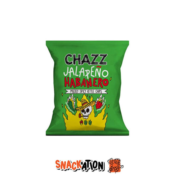 CHAZZ Potato Chips Jalapeno Habanero Pepper – Patatine piccanti con il  peperoncino Habanero e Jalapeno 50 g – Snackation