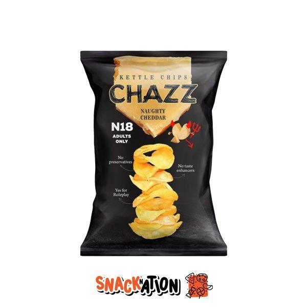 CHAZZ Potato Chips Naughy Cheddar Cheese - Patatina al gusto Cheddar 90 gr - Snackation