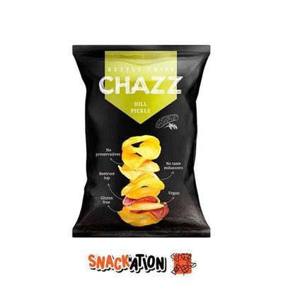 CHAZZ Potato Dill Pickle - Patatina al gusto di cetriolini sottaceto 90 gr - Snackation