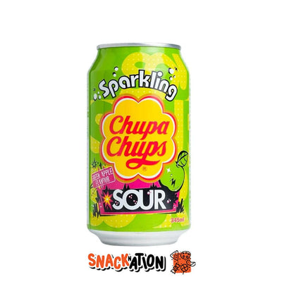 CHUPA CHUPS Sparkling Green Apple Sour - Bevanda gassata aspra al gusto mela verde 345 ml - Snackation