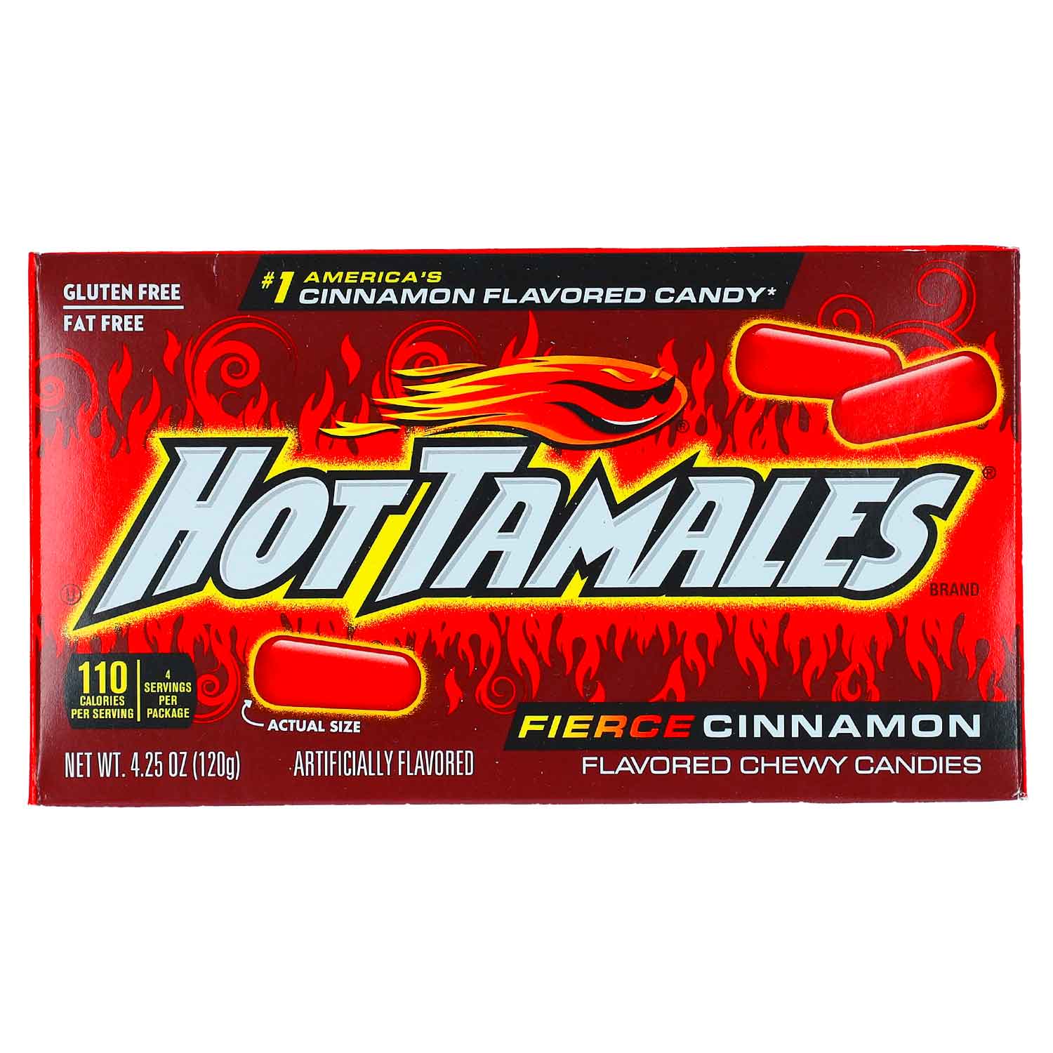 Hot Tamales Fierce Cinnamon - 120 g- Gusto piccante alla cannella per veri amanti delle caramelle forti!