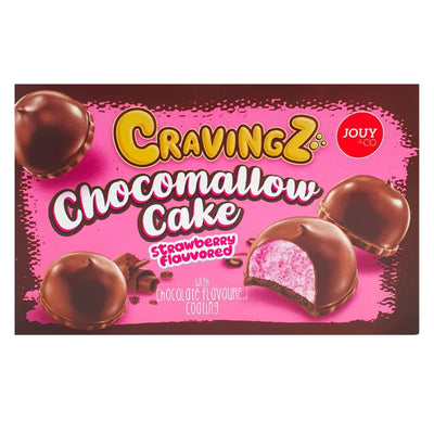 JOUY&CO Cravingz Chocomallow Strawberry Cake - Merendine ripiene di crema marshmallow alla fragola e ricoperta di cioccolato 150 gr