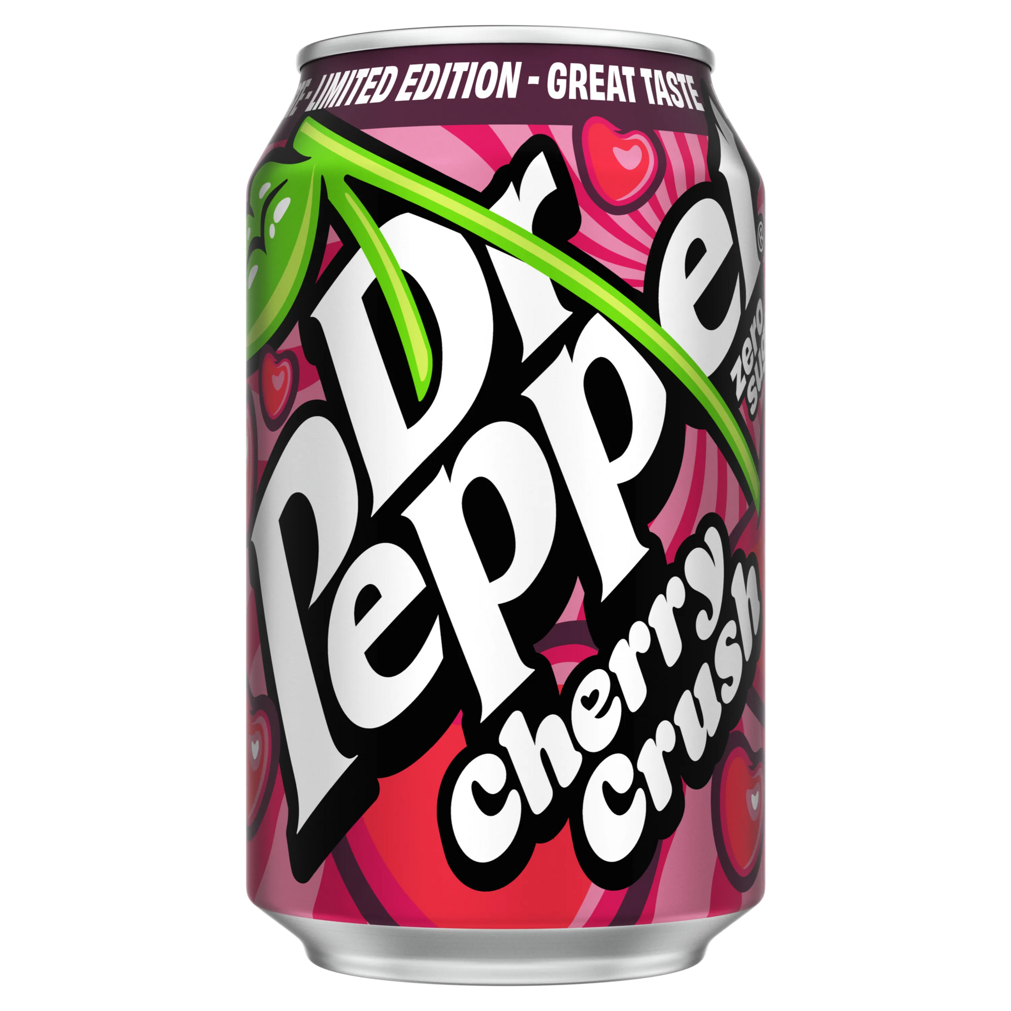 DR PEPPER USA ZERO Cherry CRUSH - Bevanda Dr Pepper alla ciliegia senza zucchero 330 ml