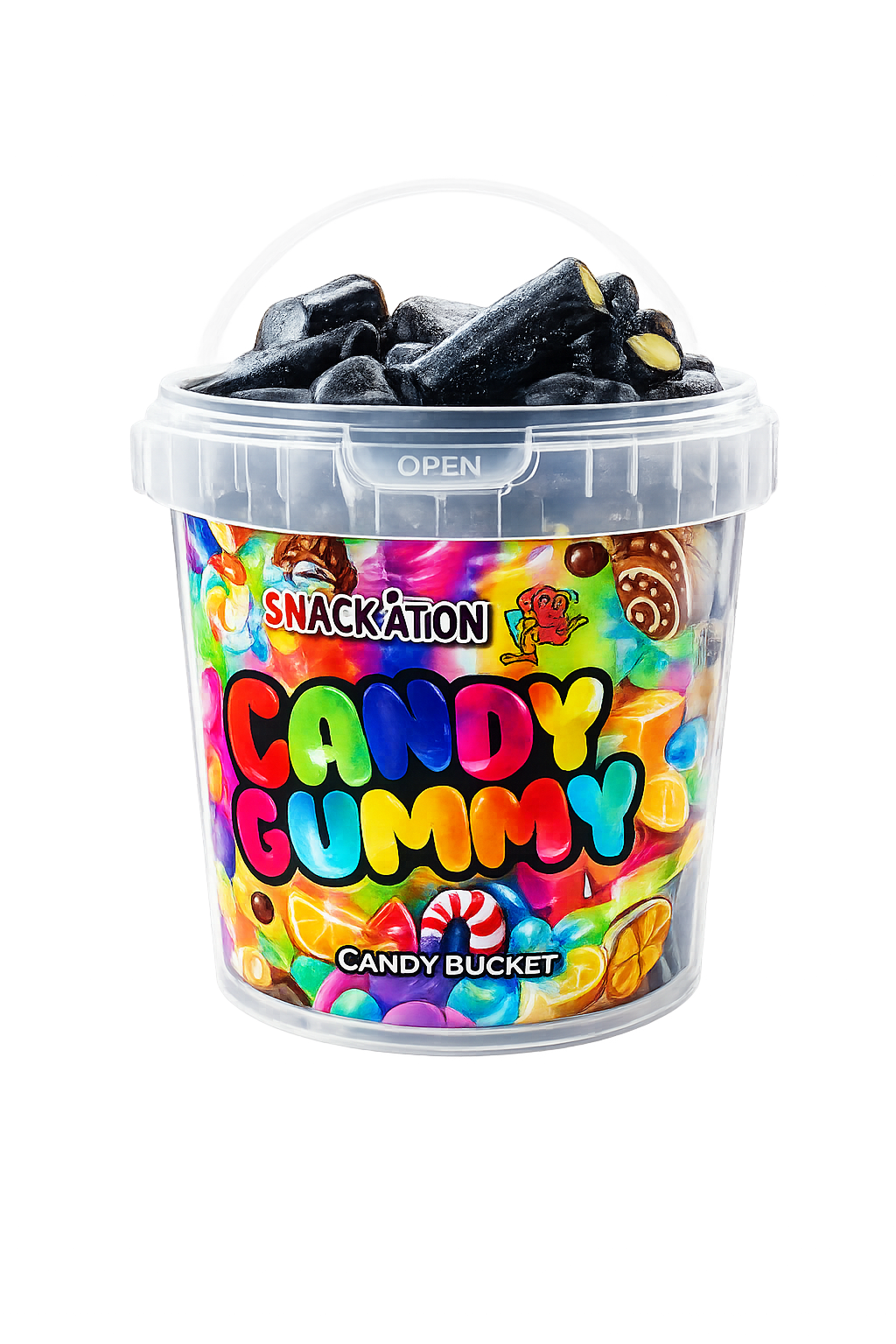 BLACK CANDY BUCKET - Secchiello di Caramelle Gommose alla Liquirizia
