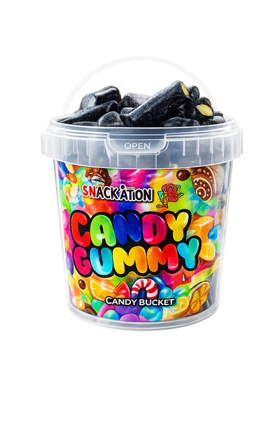 BLACK CANDY BUCKET - Secchiello di Caramelle Gommose alla Liquirizia