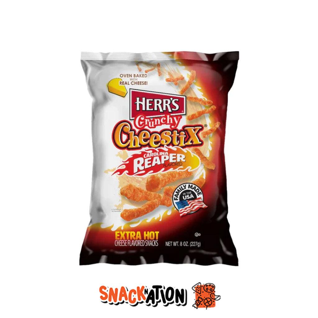 HERR'S Crunchy CheestiX - Patatina di mais al gusto formaggio e Carolina Reaper 227 gr - Snackation